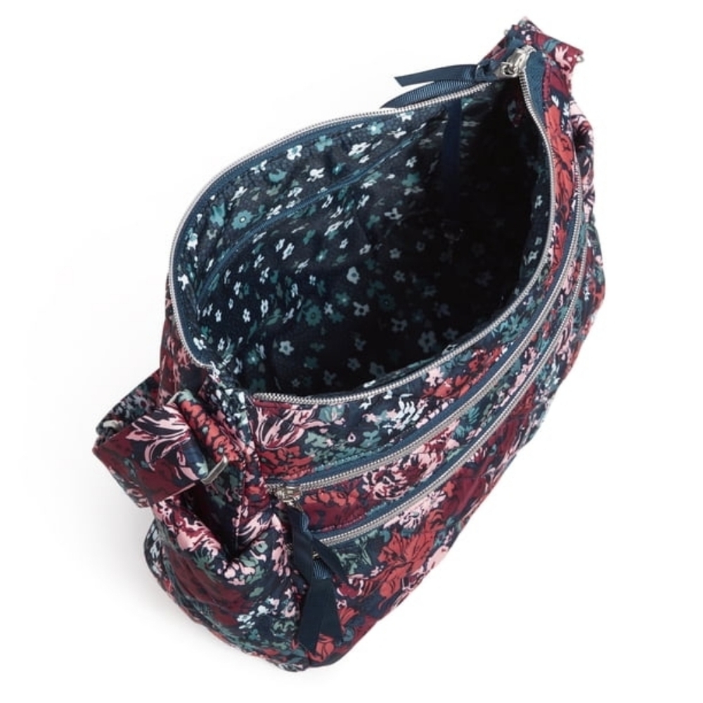 Vera Bradley Triple Zip Shoulder Bag, Cabbage Rose Cabernet - Picture 6 of 6